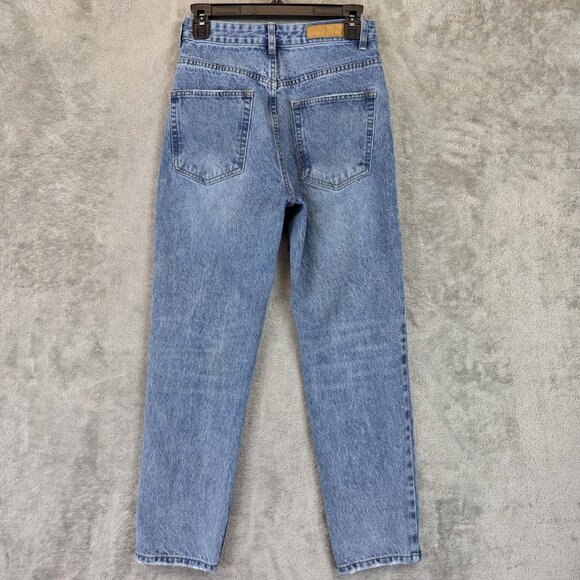 Cotton On Jeans Womens 4 Light Wash Mom High Rise Distressed Denim Tapered Leg - Picture 8 of 11